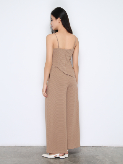 Two Piece With Strap Wide Leg Pants Set 22456