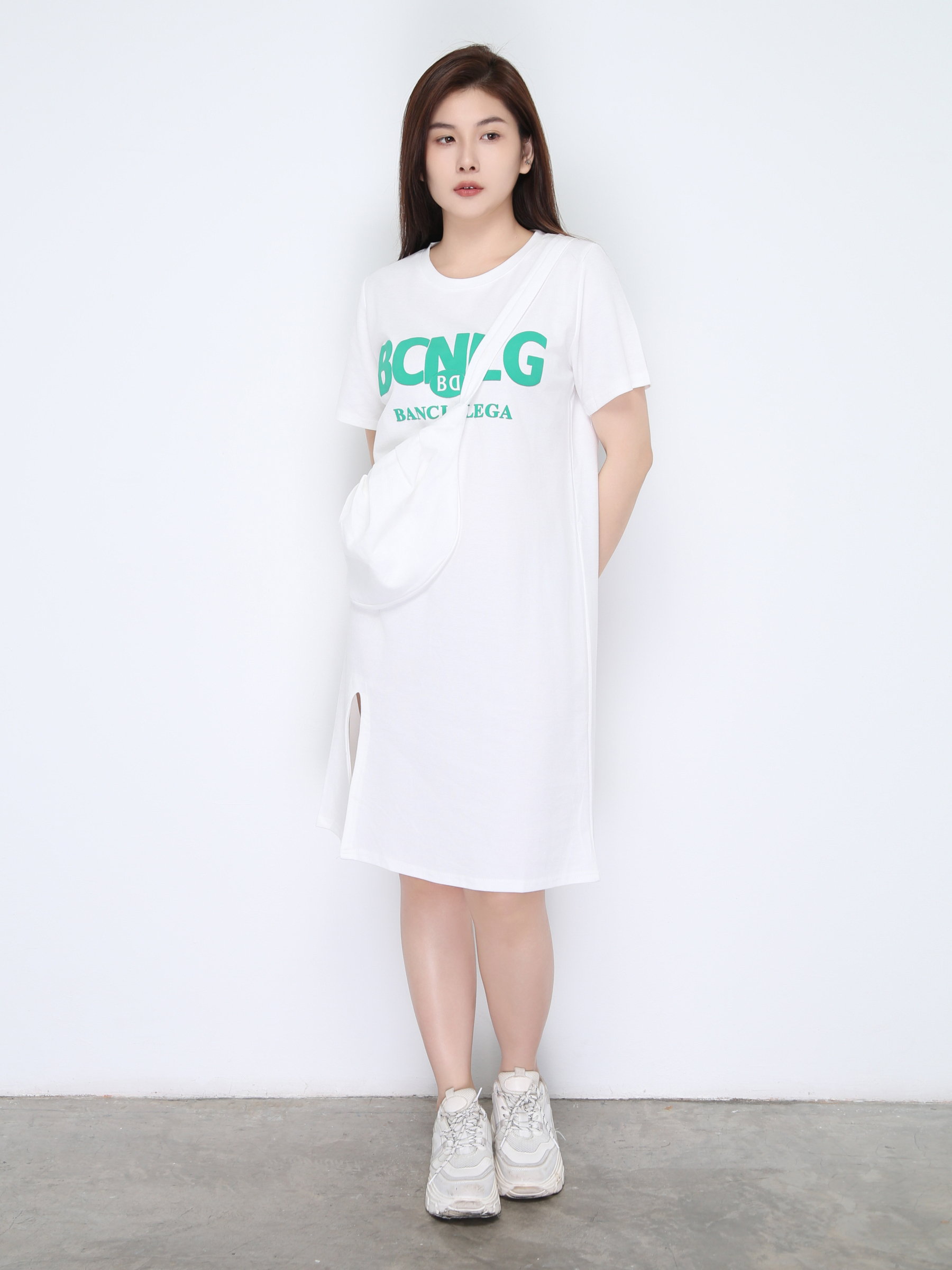 Font Lazy Dress With Bag 22470