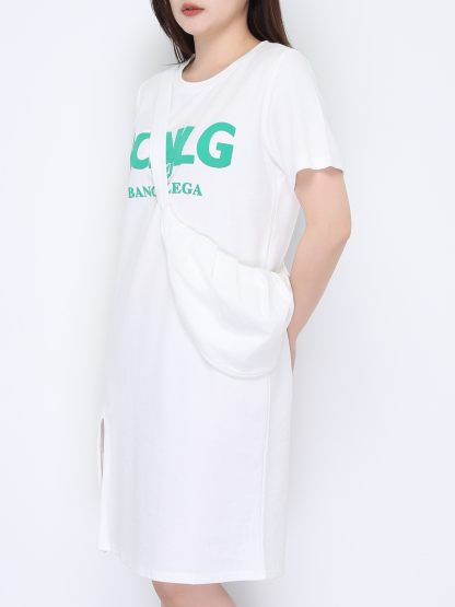 Font Lazy Dress With Bag 22470