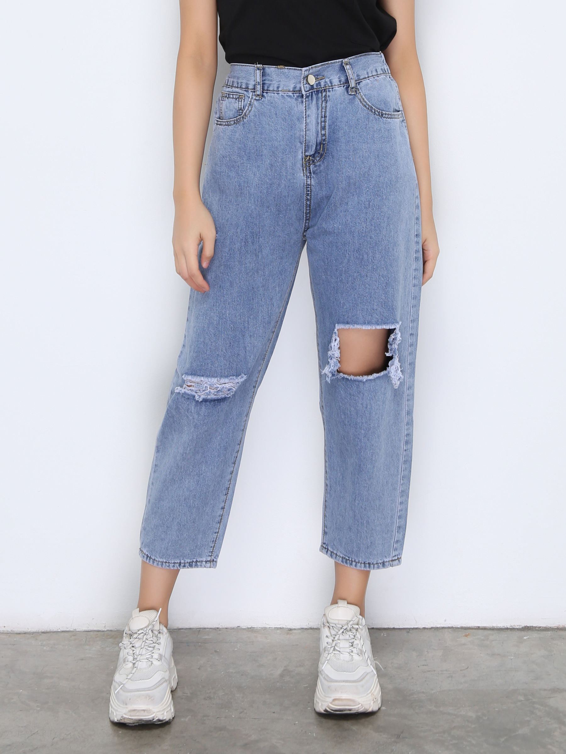 Denim Ripped Long Pants 22400