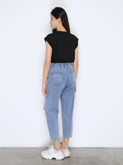 Denim Ripped Long Pants 22400