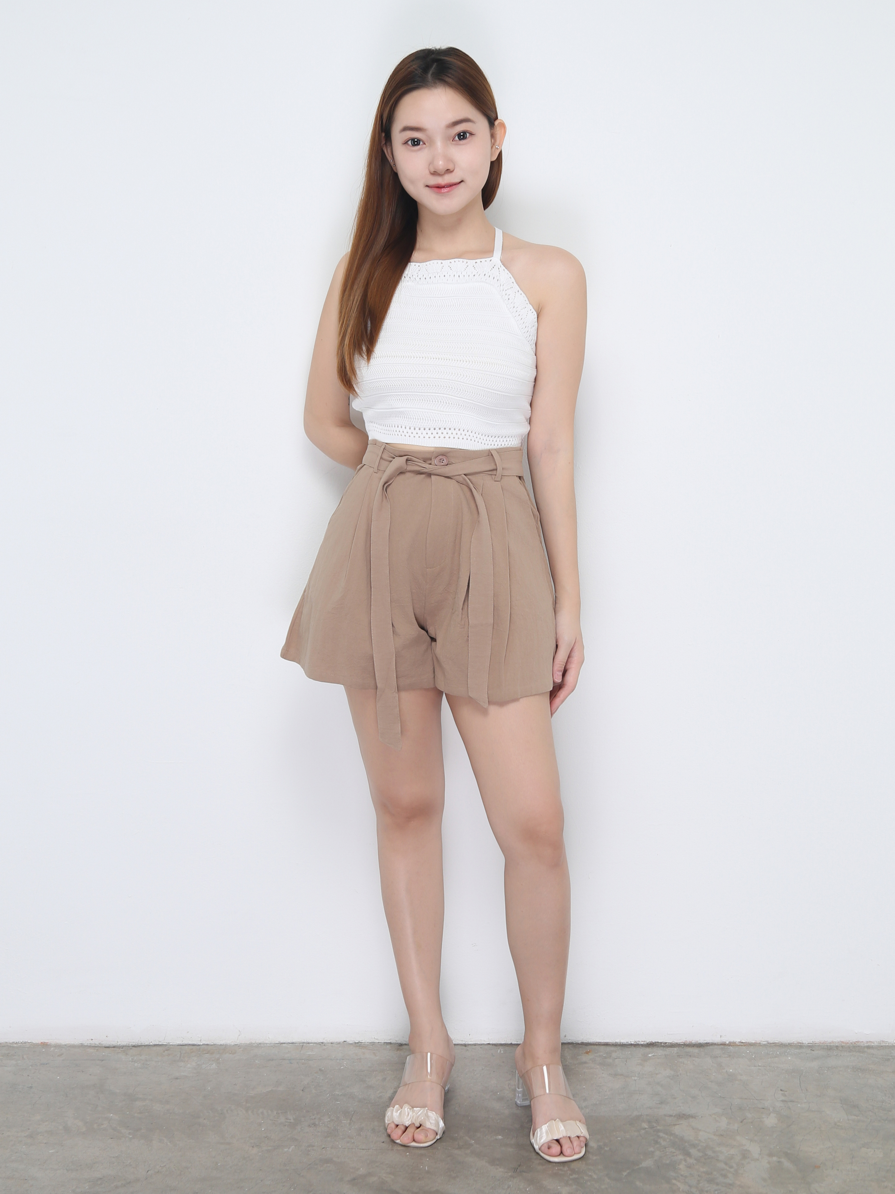 Strap With Pleated Short Pant 22647