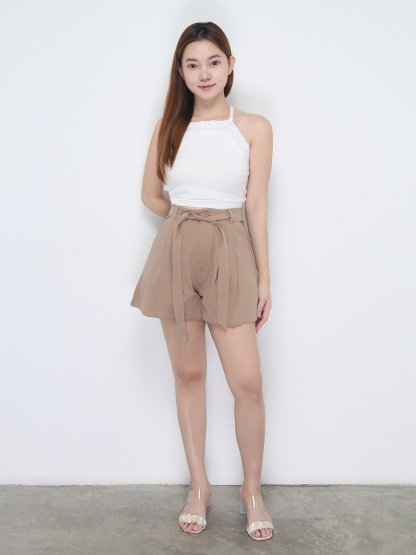 Strap With Pleated Short Pant 22647