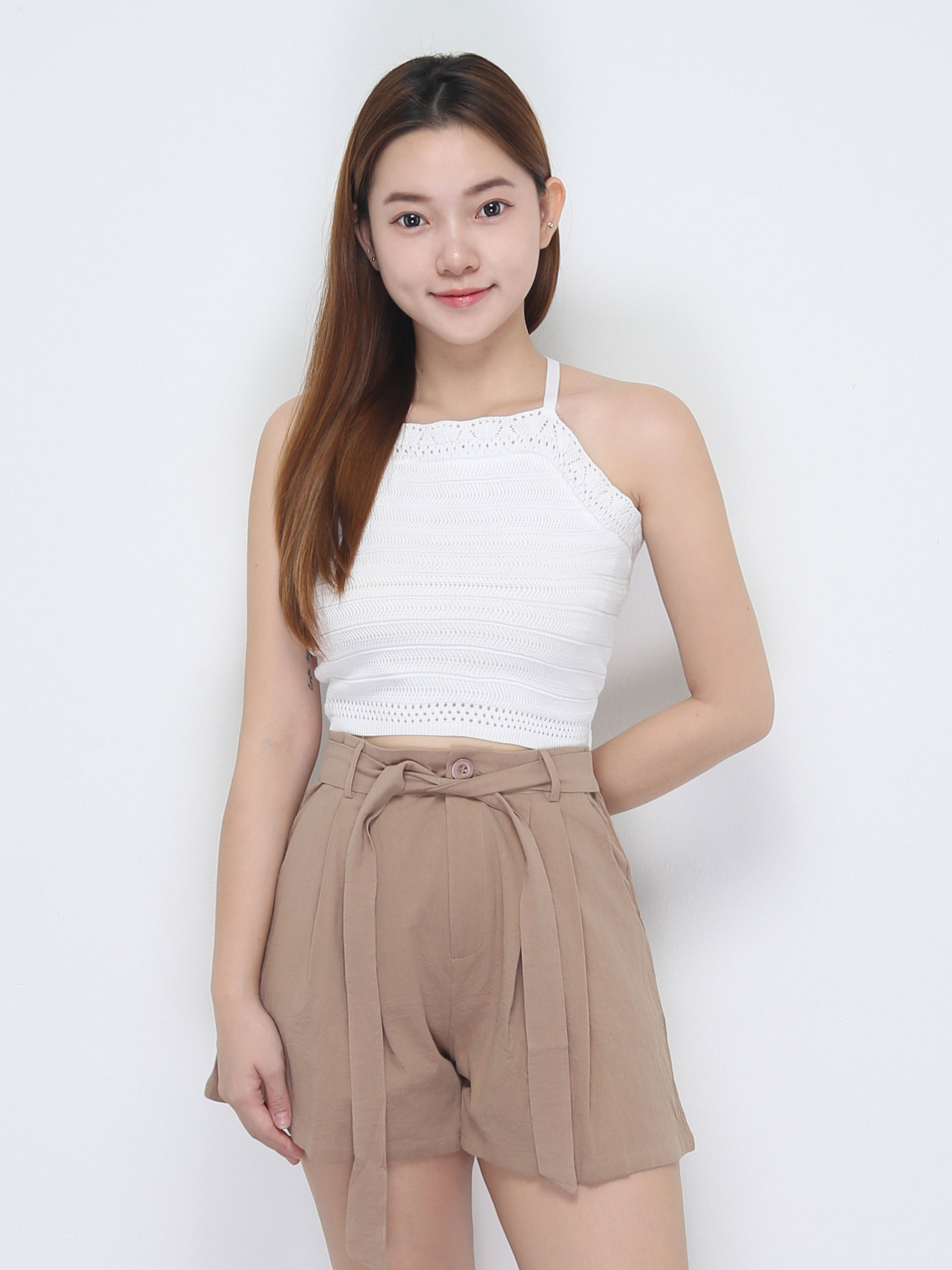 Strap With Pleated Short Pant 22647