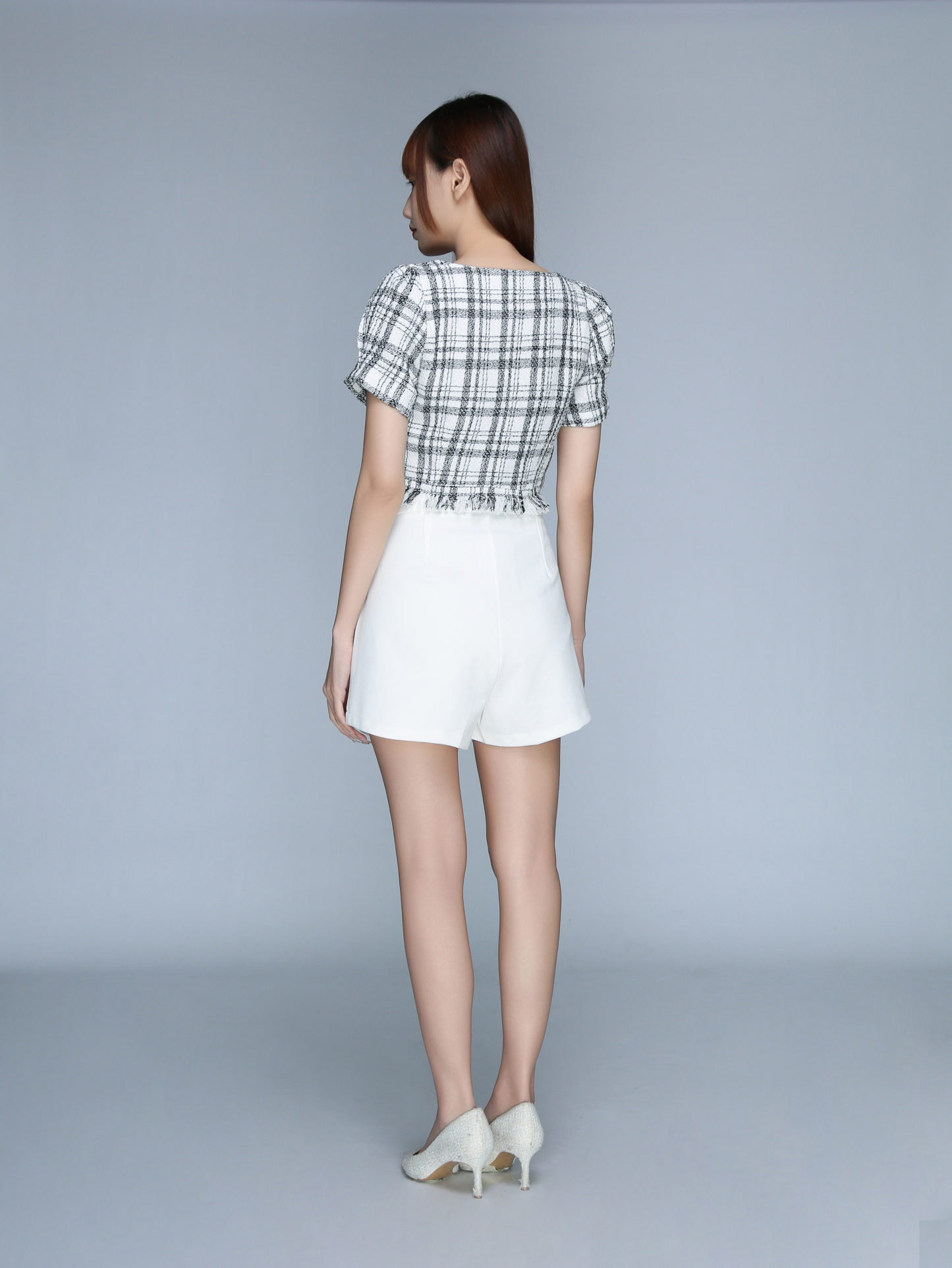 Chanel Style Front Decorative Button Tassel Top 22539