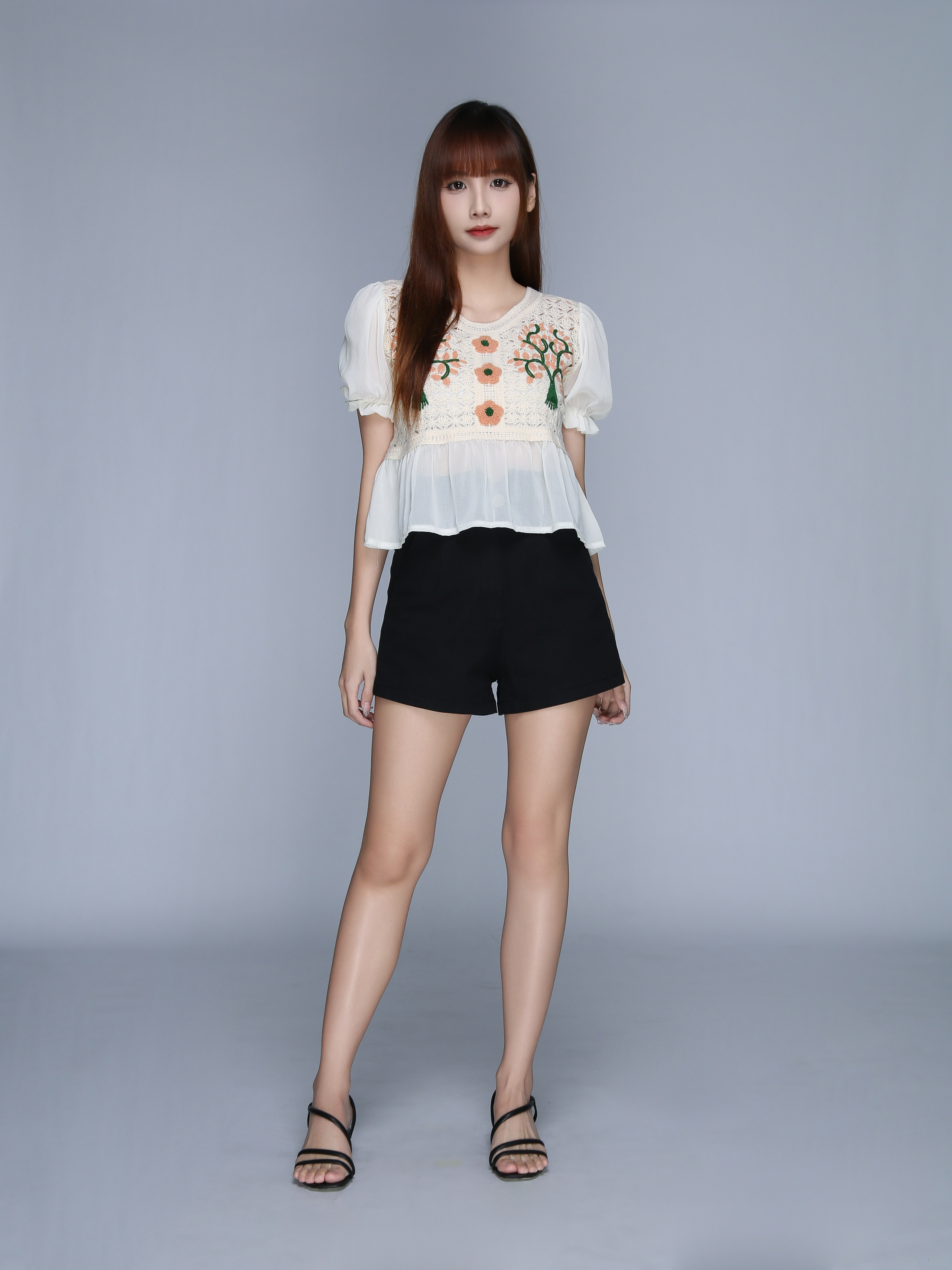 Long Puff Sleeve Top 22607
