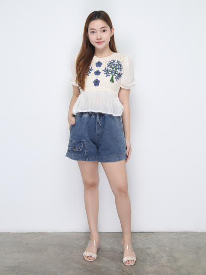 Long Puff Sleeve Top 22607
