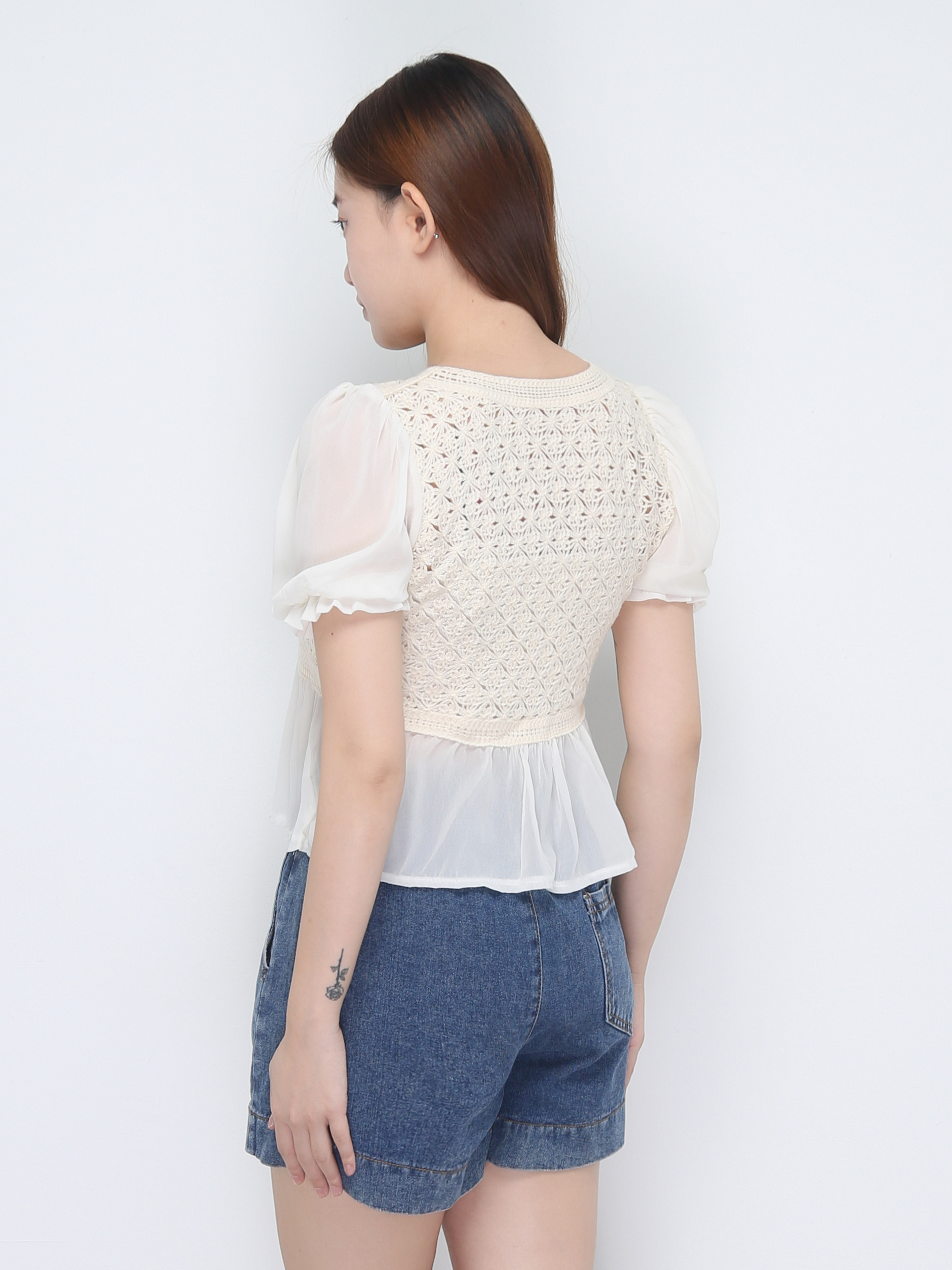 Long Puff Sleeve Top 22607