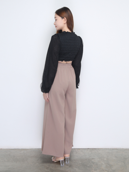 Long Sleeve Pleated Top 22616