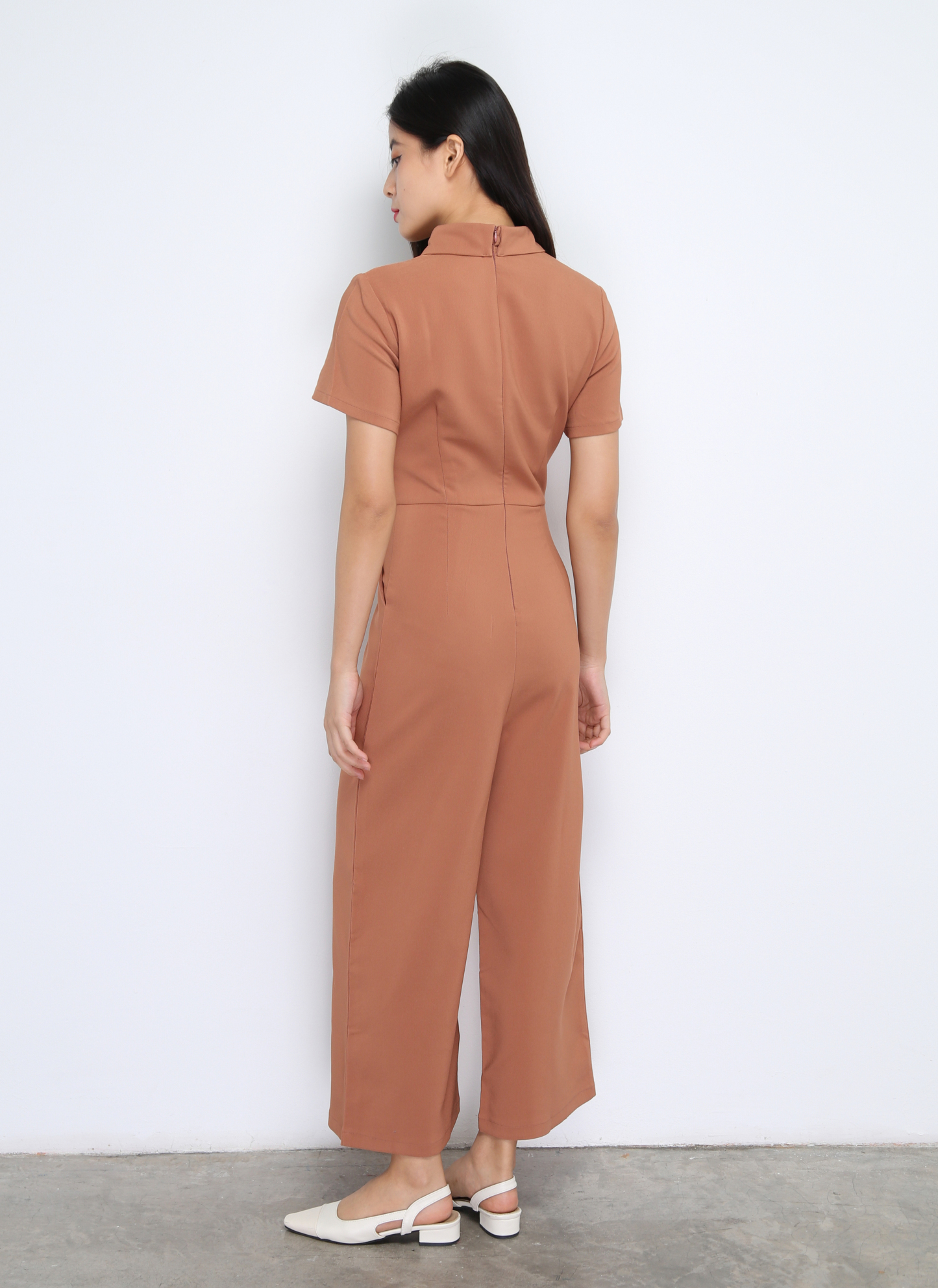 Short Sleeve Front Button Jumpsuit 22618