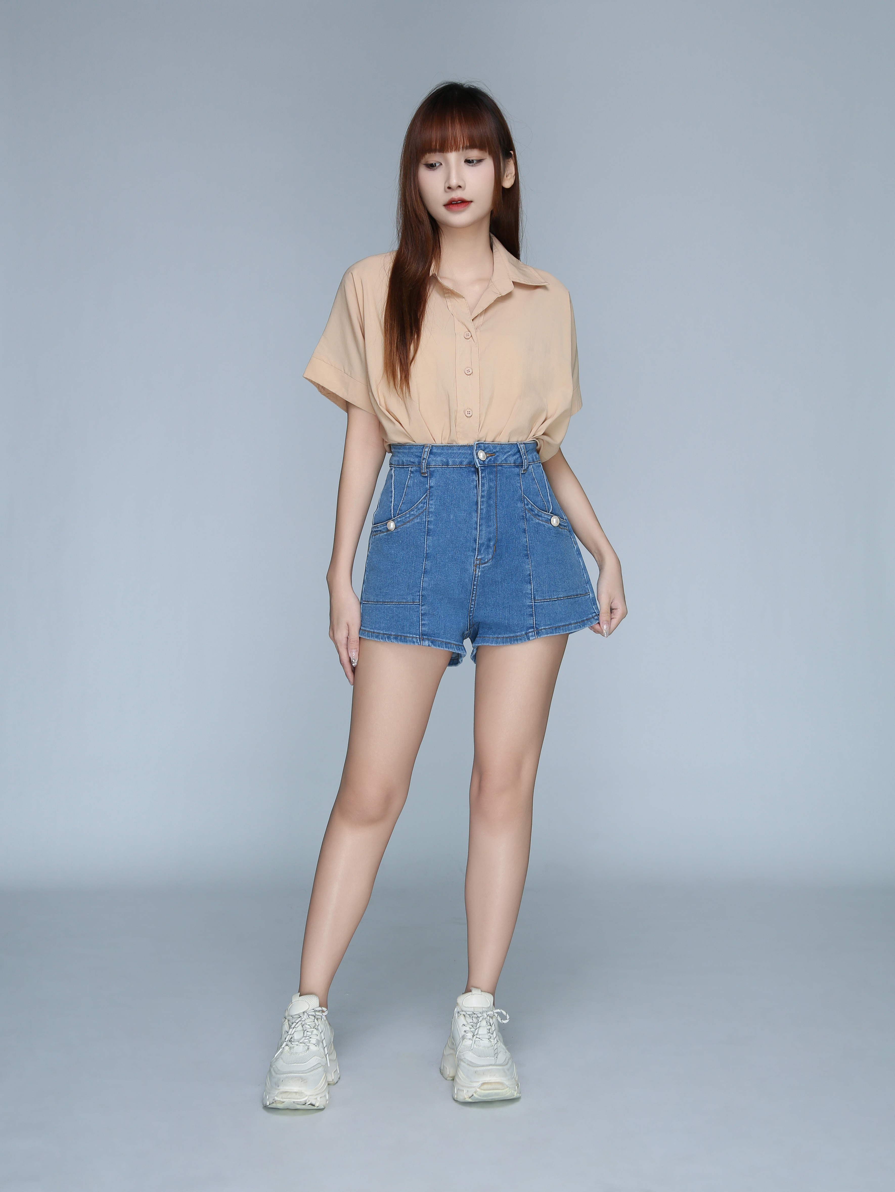 Short Sleeve Johnny Collar Top 22631
