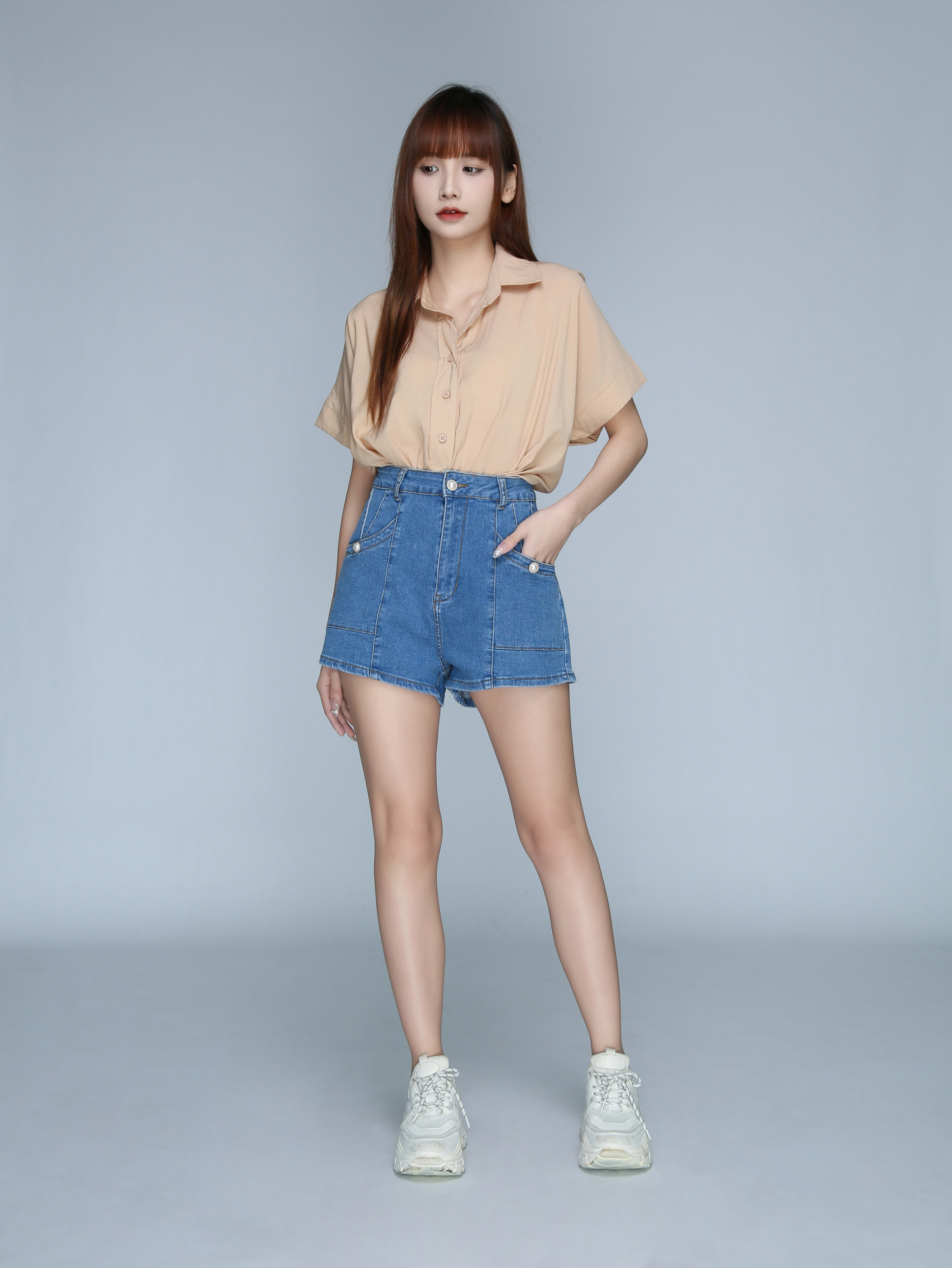 Short Sleeve Johnny Collar Top 22631