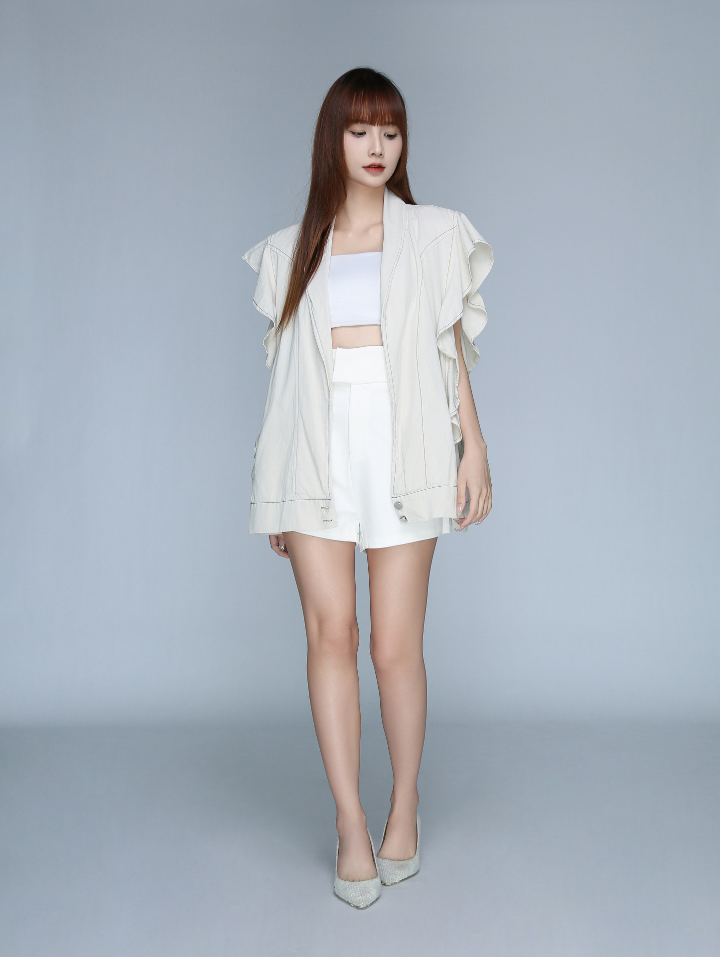 Ruffles Sleeveless Outerwear 22632