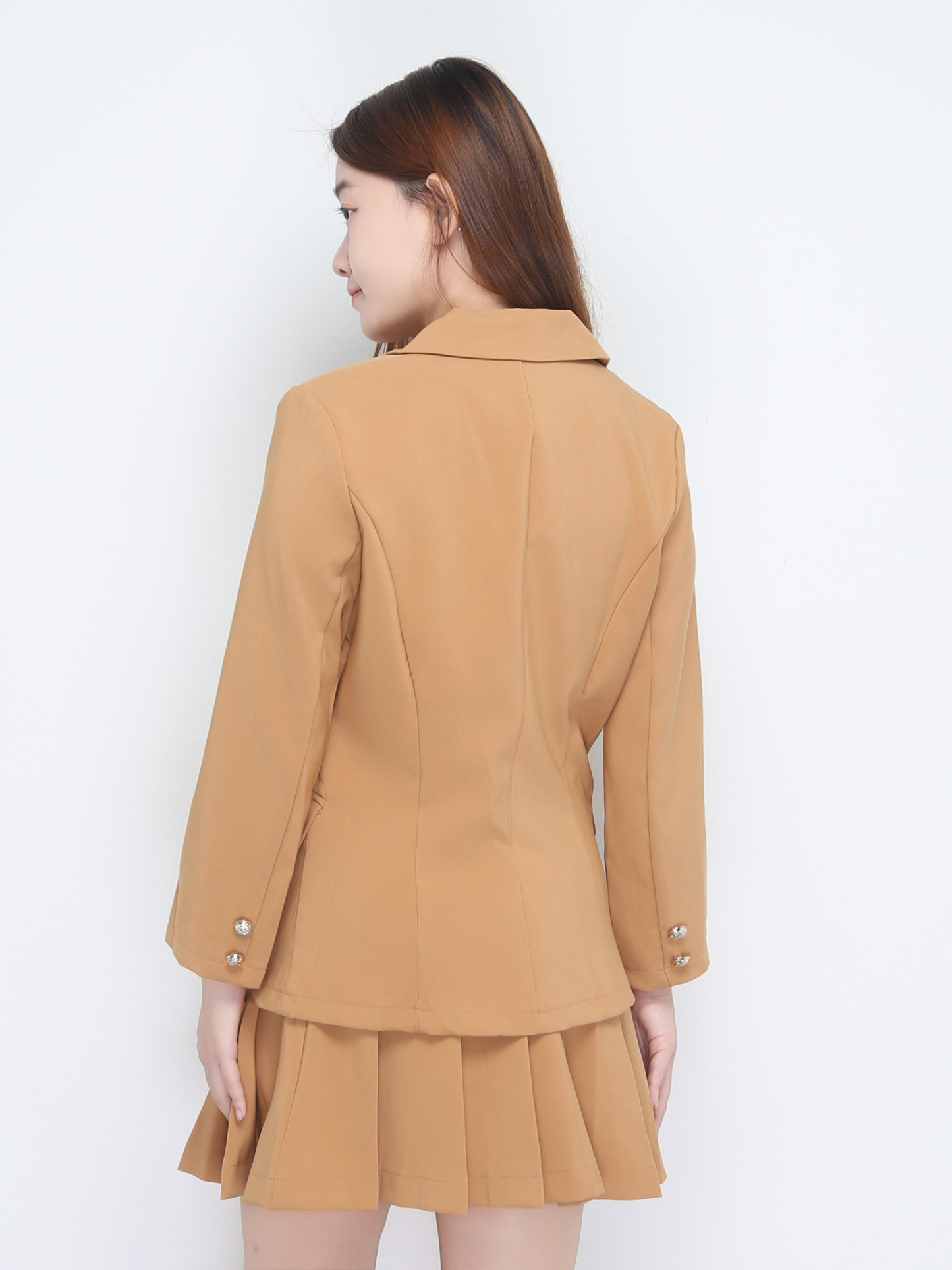 Long Sleeve With Front Decorative Button Blazer 22635