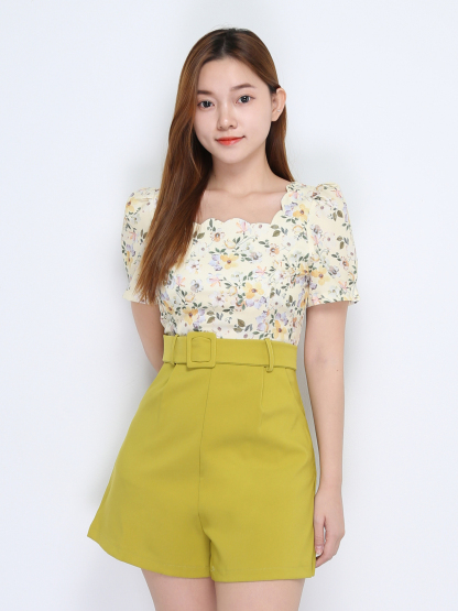 Short Sleeve With Attached Belt Dress 22638