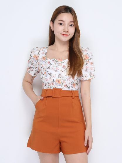 Short Sleeve With Attached Belt Dress 22638