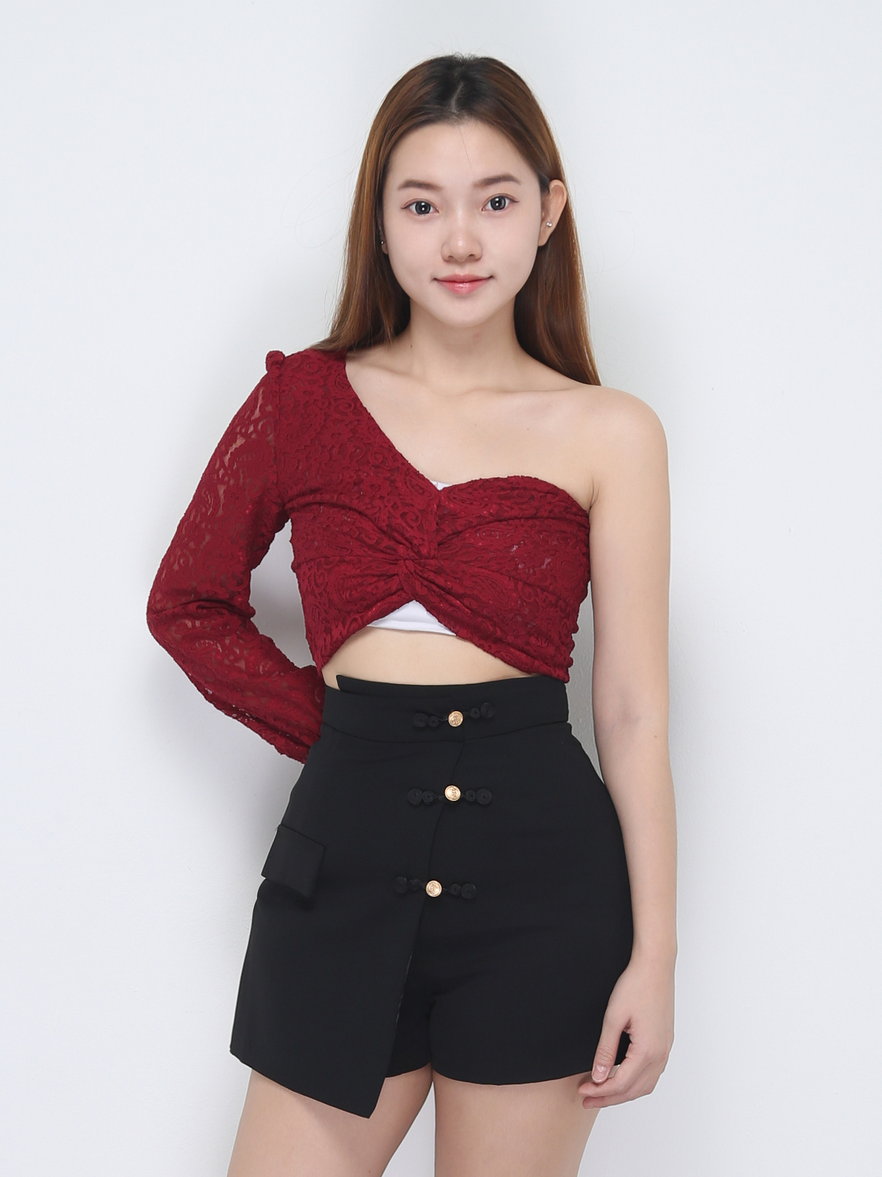 Lace One Shoulder Top 22645