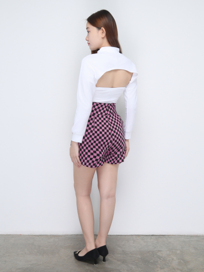 Long Sleeve Fake Two Piece Top 22652