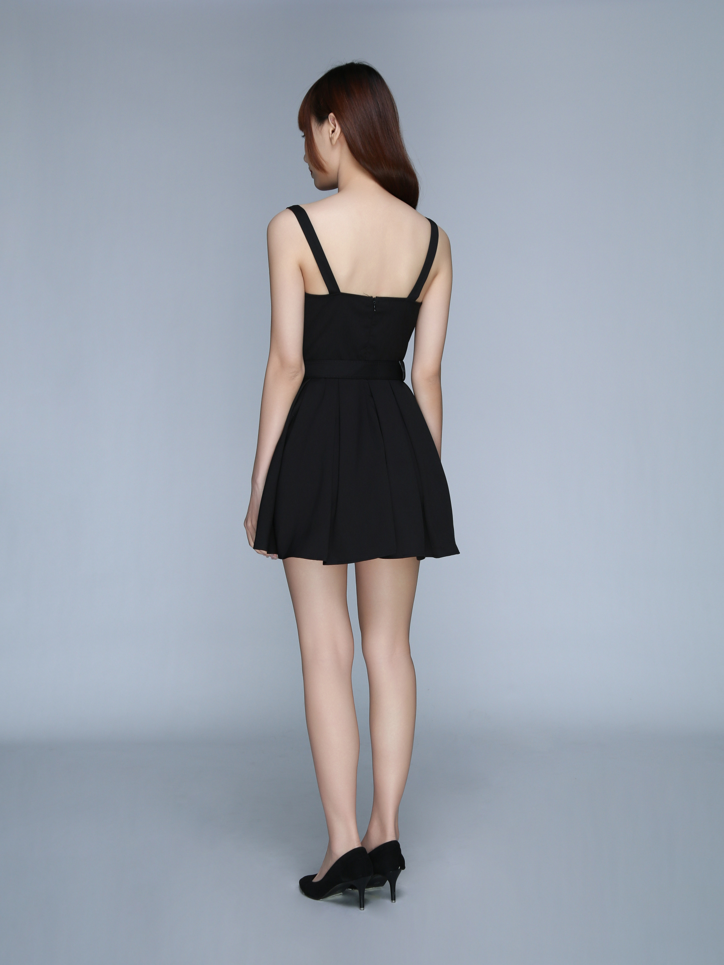 Decorative Belt With Pleated Dress 22658