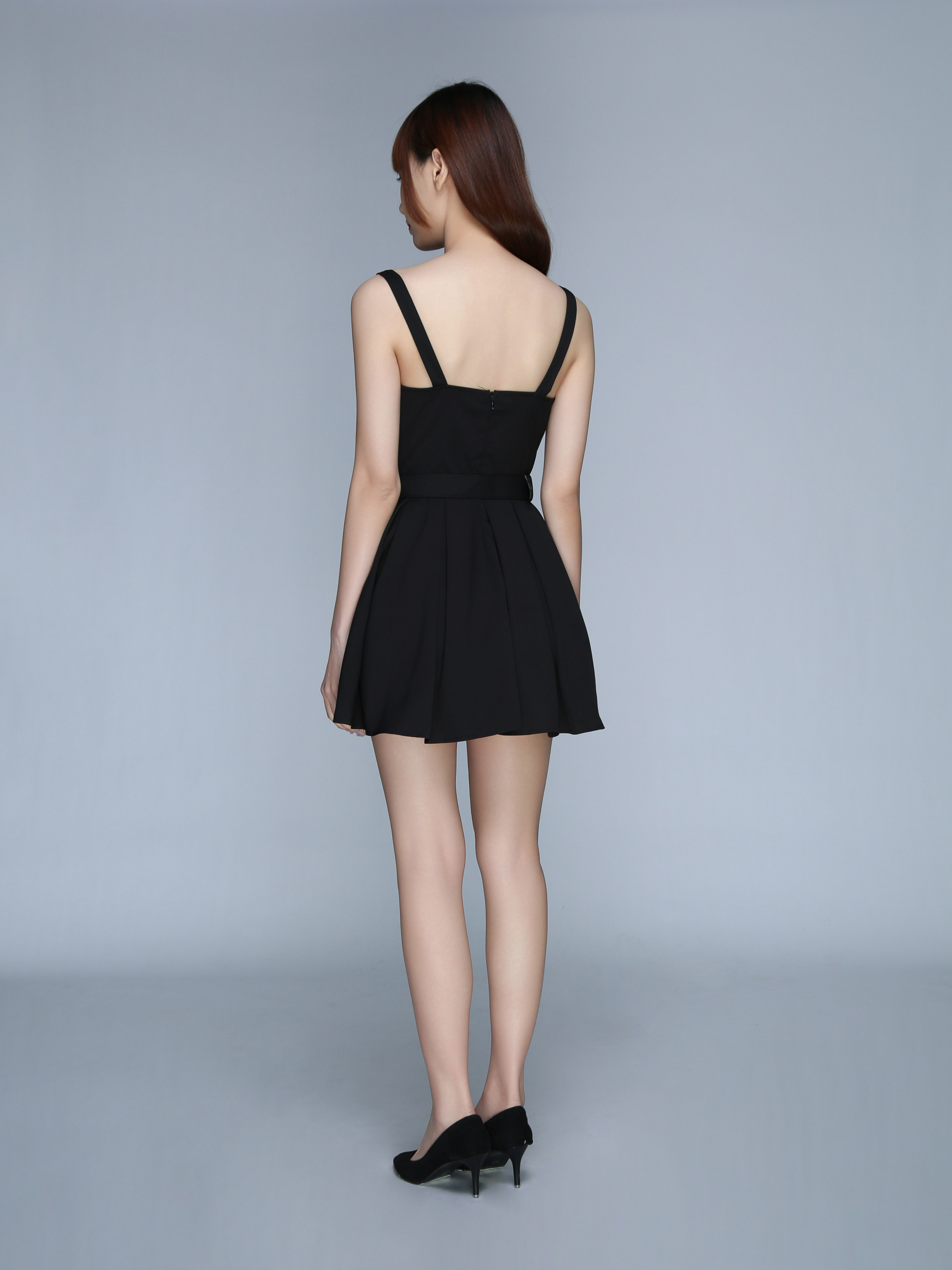 Decorative Belt With Pleated Dress 22658