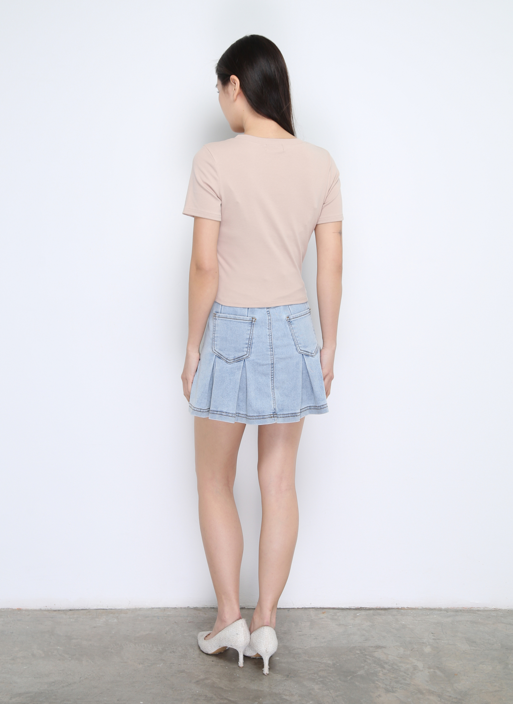 High Waist Front Button And Pocket Pleated Short Pant 22575