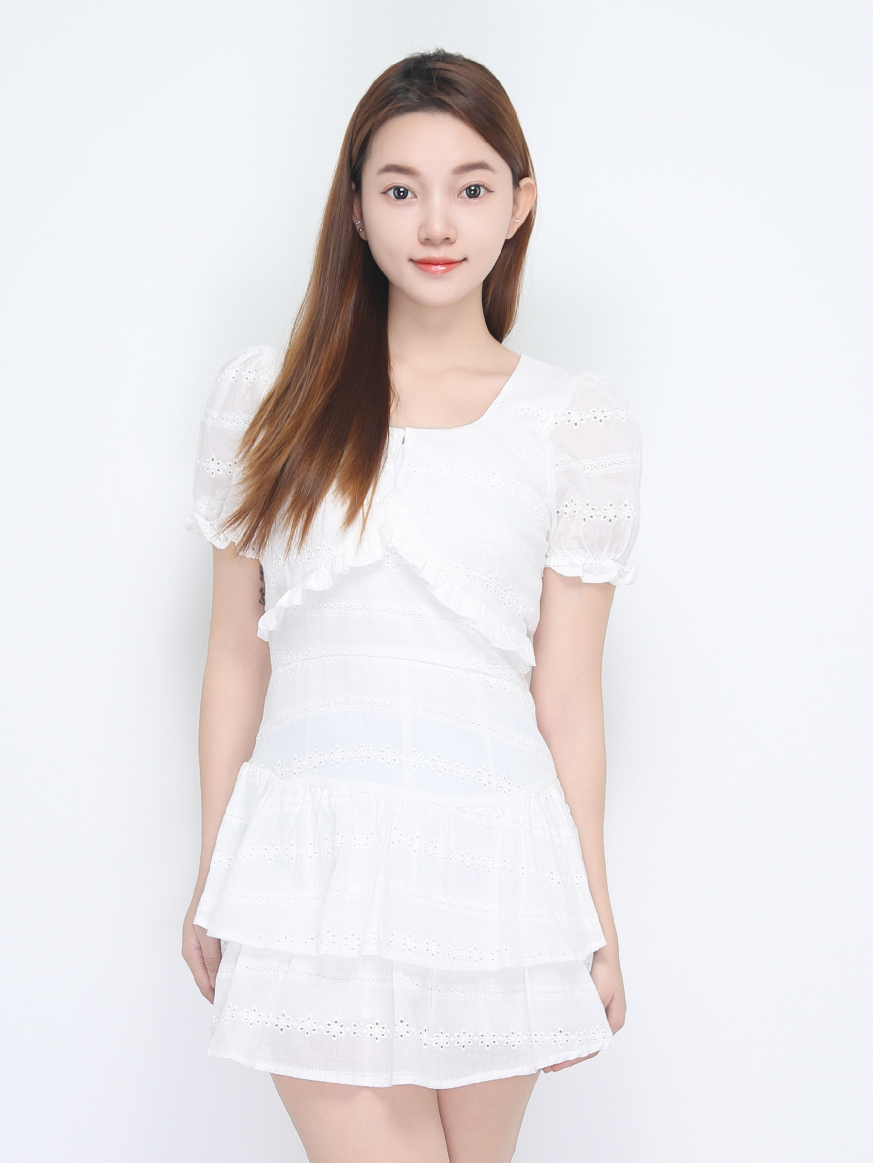 Puff Sleeve Back Zip Layer Jumpsuit 22689