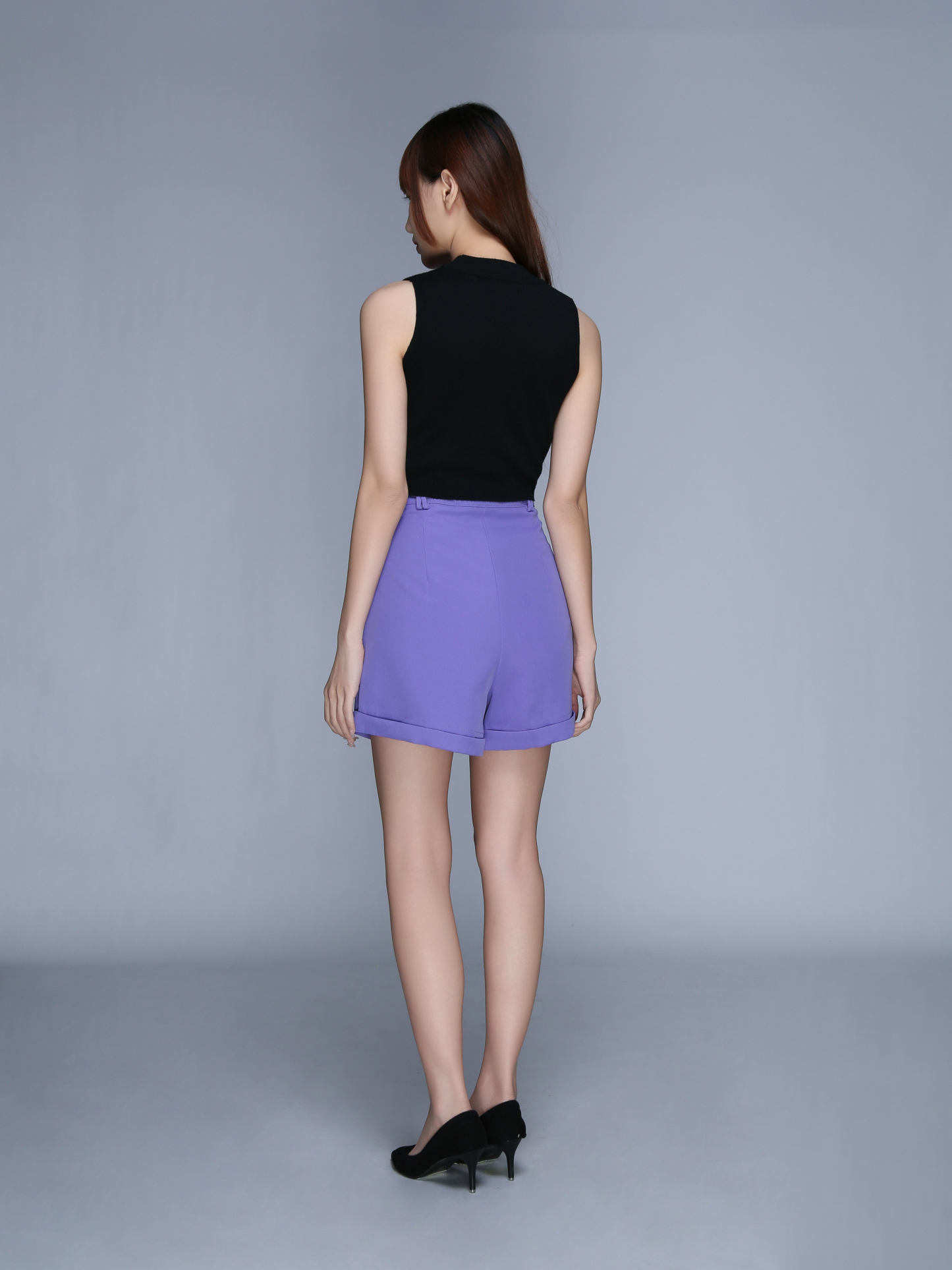 Front Flower Button And Pocket Short Pant 22736