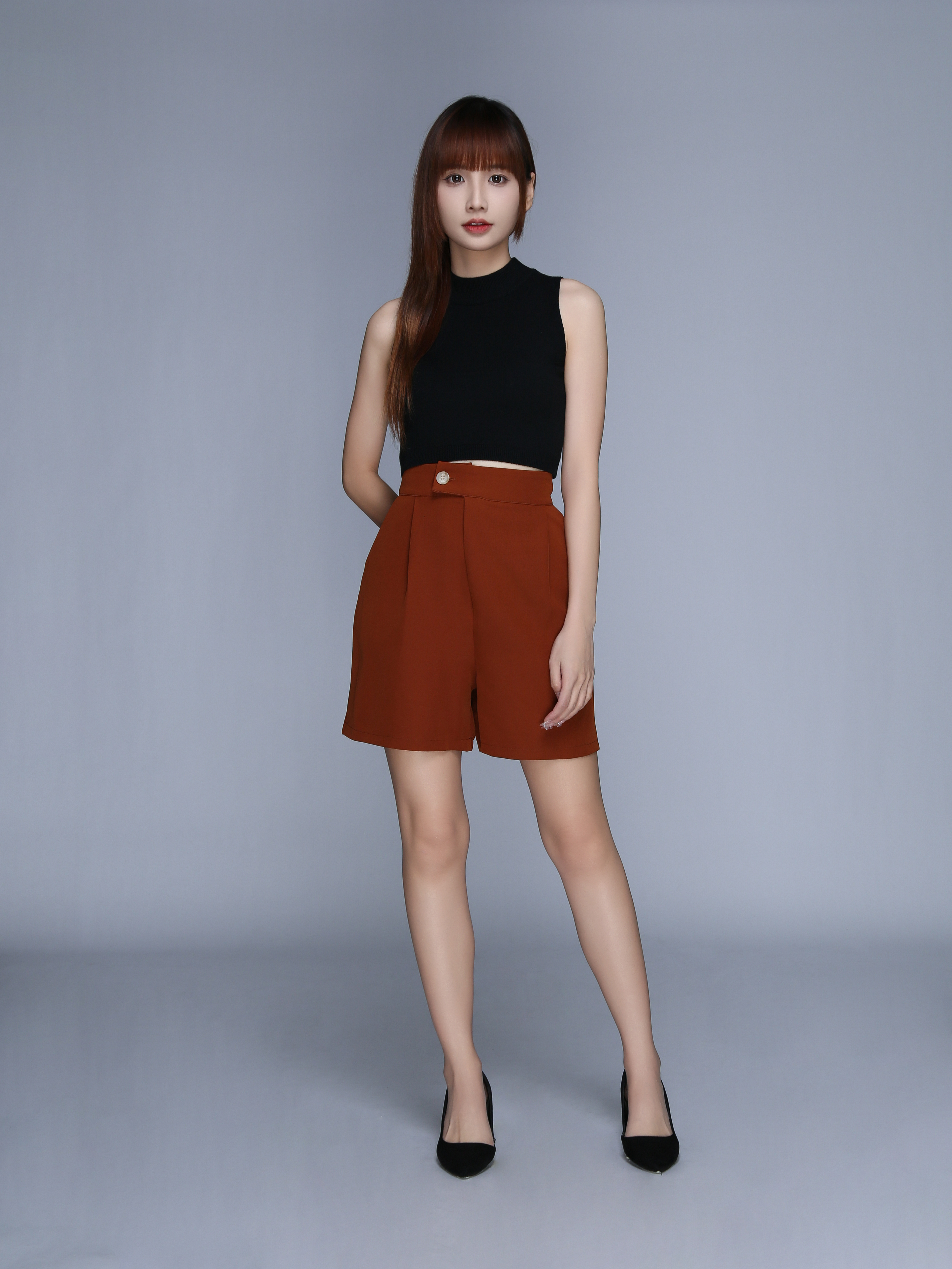 High Waist Five Point Pants 22774