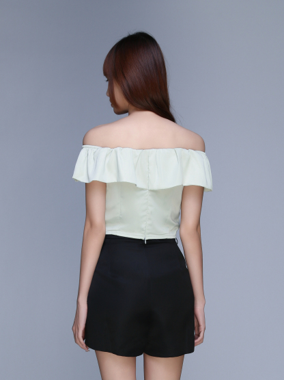 Blouse Off Shoulder Plain Top 22781