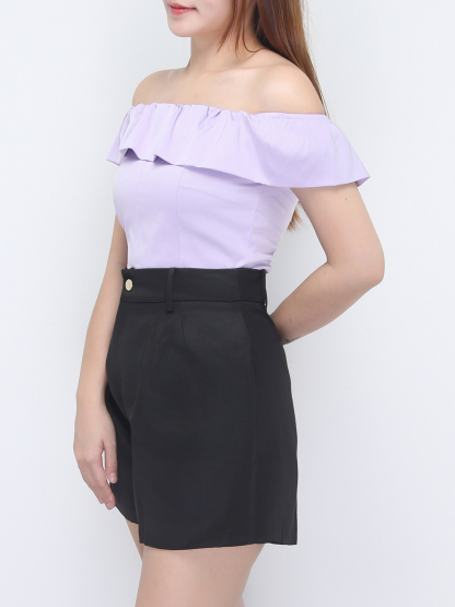 Blouse Off Shoulder Plain Top 22781