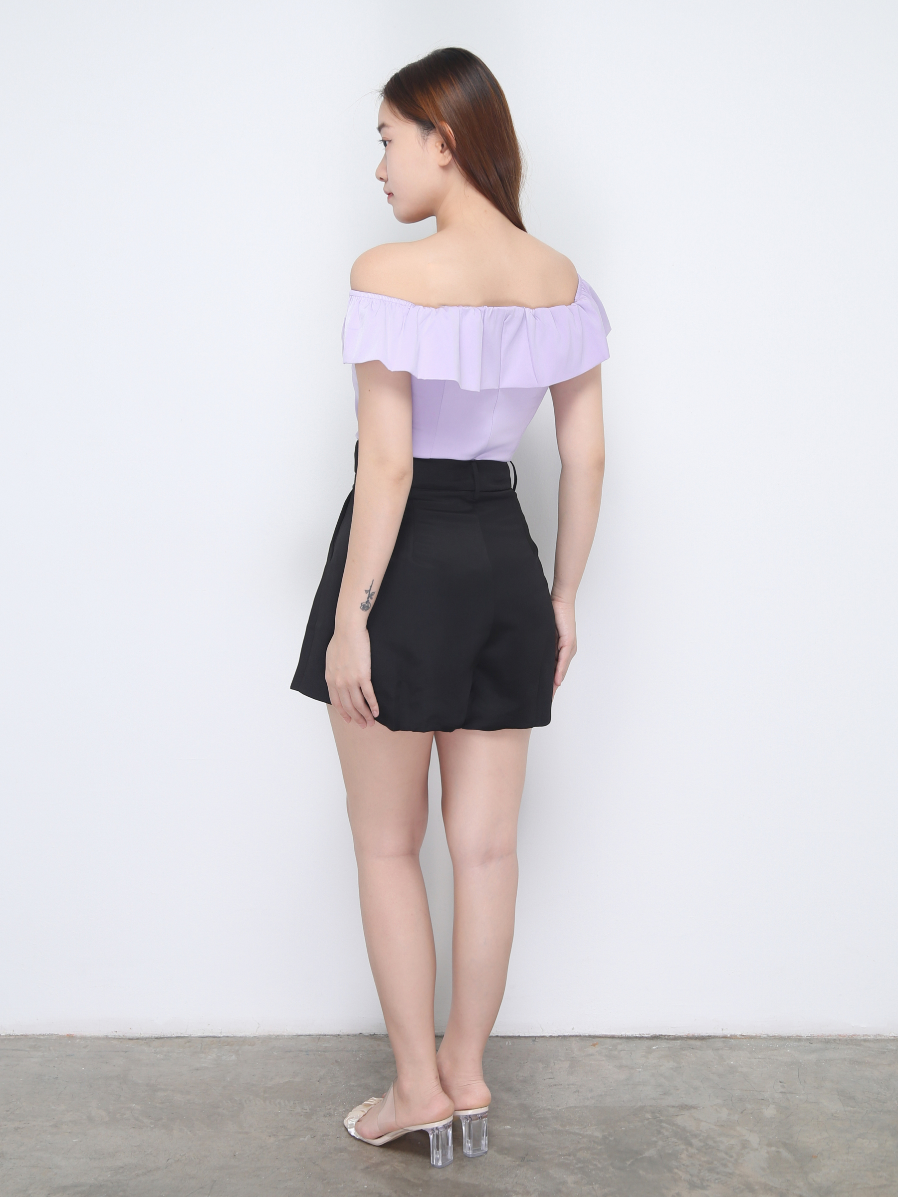 Blouse Off Shoulder Plain Top 22781