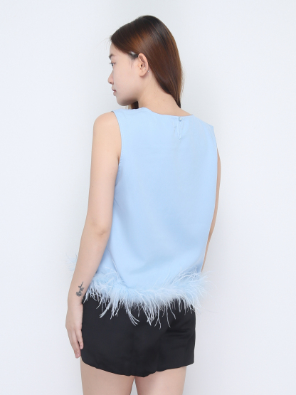 Sleeveless Plain Round Neck Top 22796