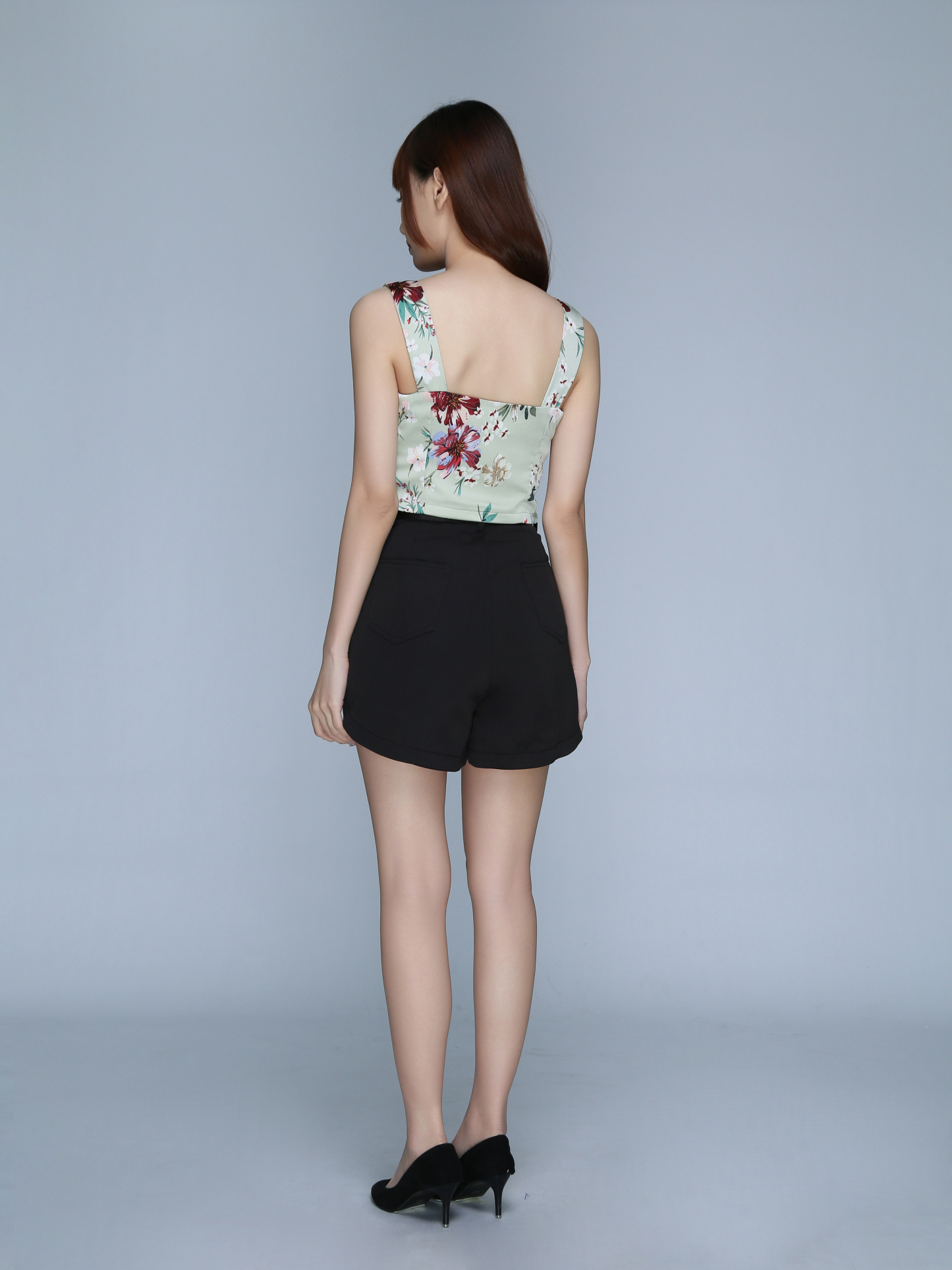 Strap Neck Flower Pattern Top 22800