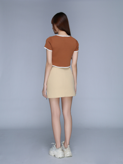 Plain Short Sleeve Top 22808