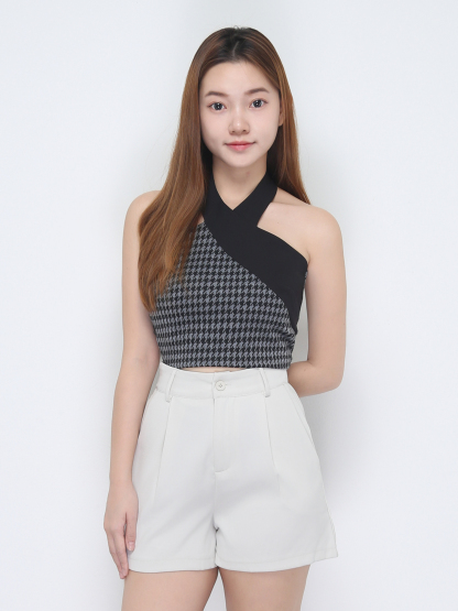 Waist Stretchable Side Pocket With Belt Short Pants 22271