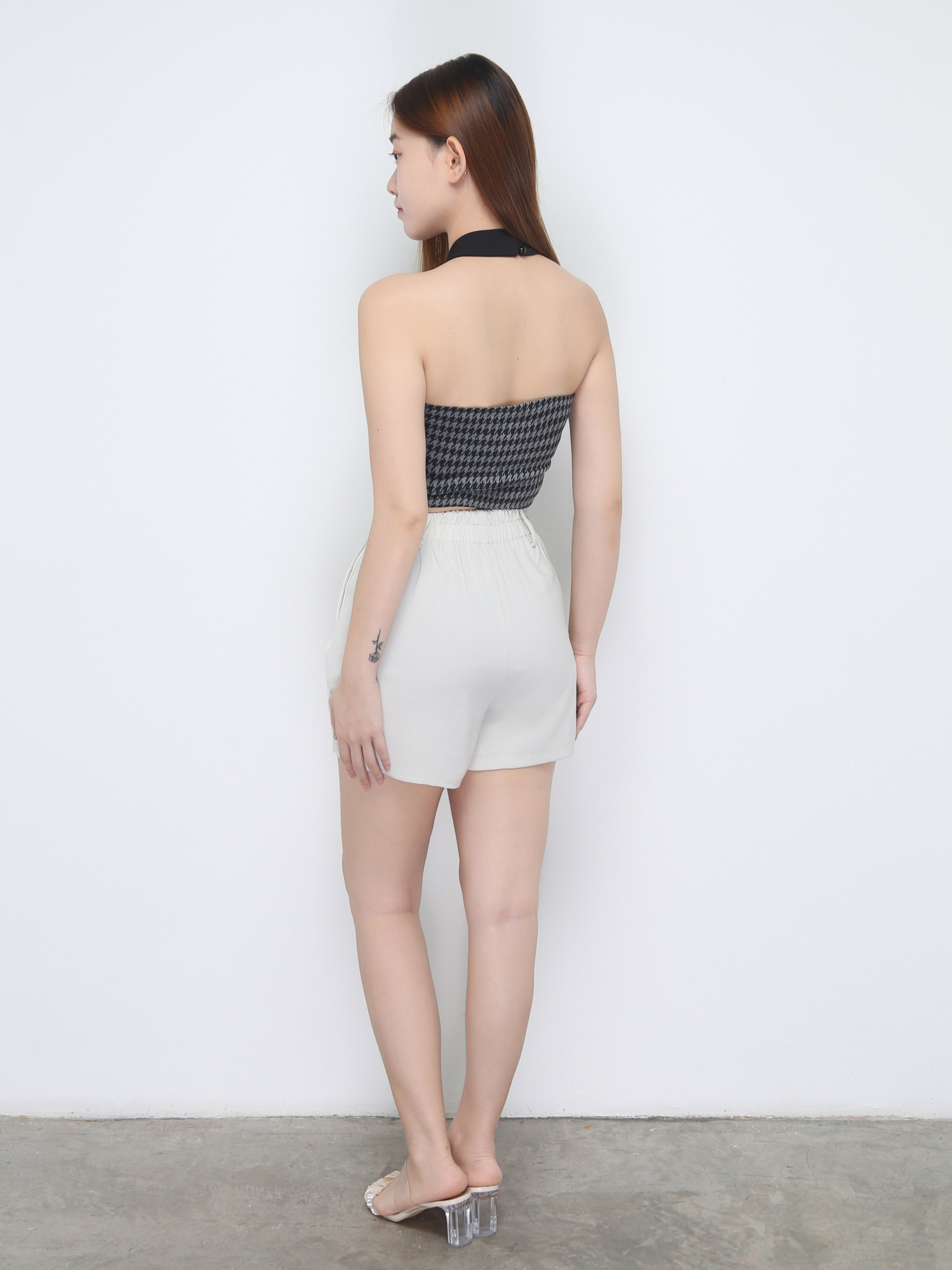 Waist Stretchable Side Pocket With Belt Short Pants 22271