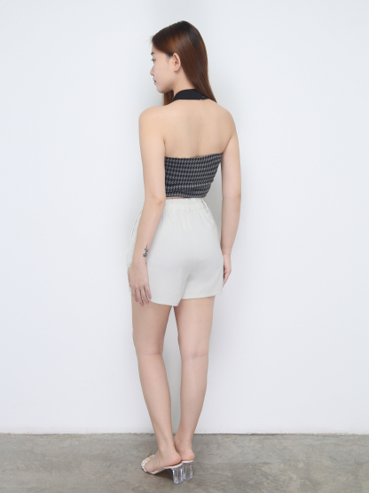 Waist Stretchable Side Pocket With Belt Short Pants 22271