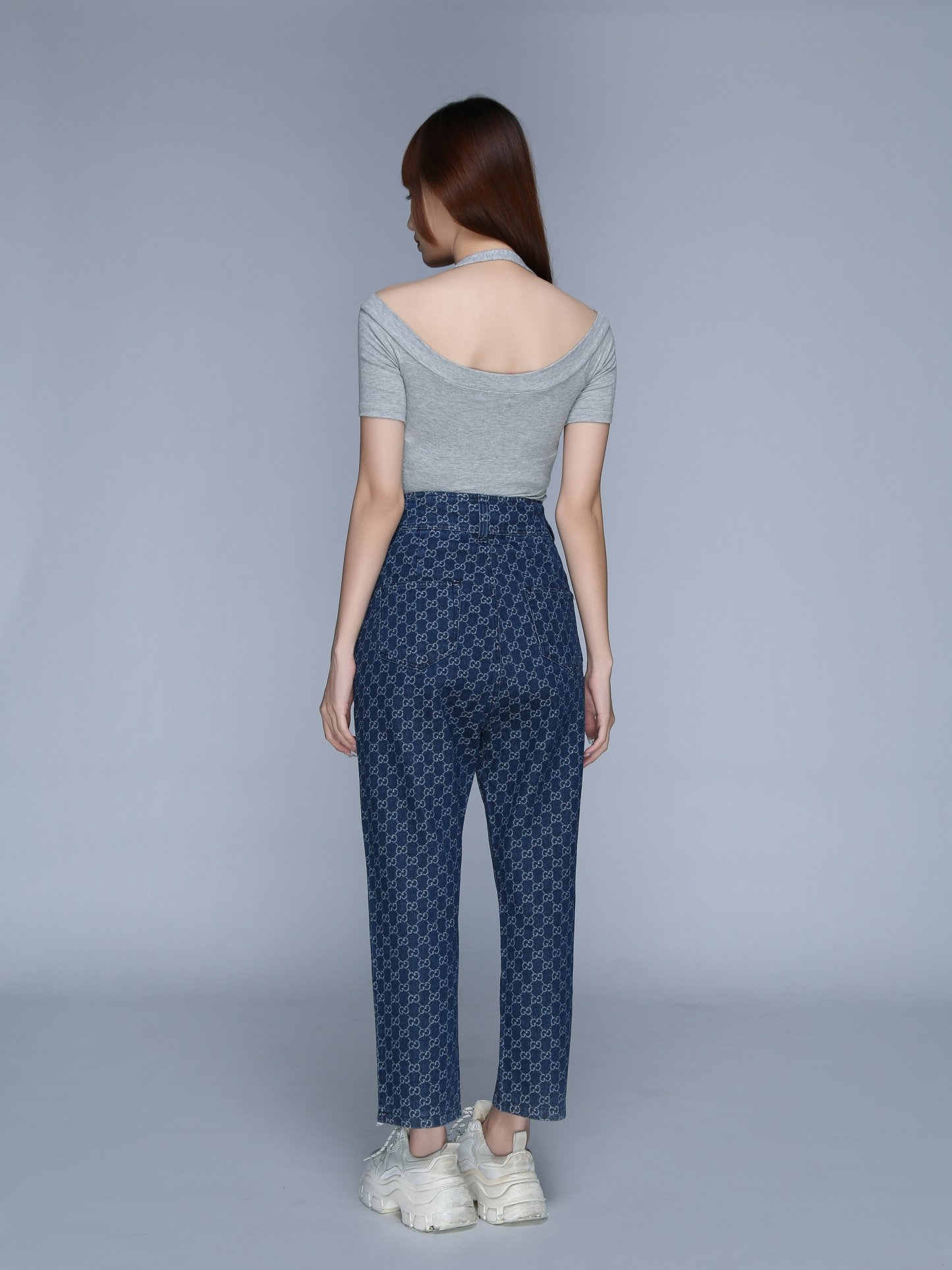 High Waist Front Two Button Long Pants 22844