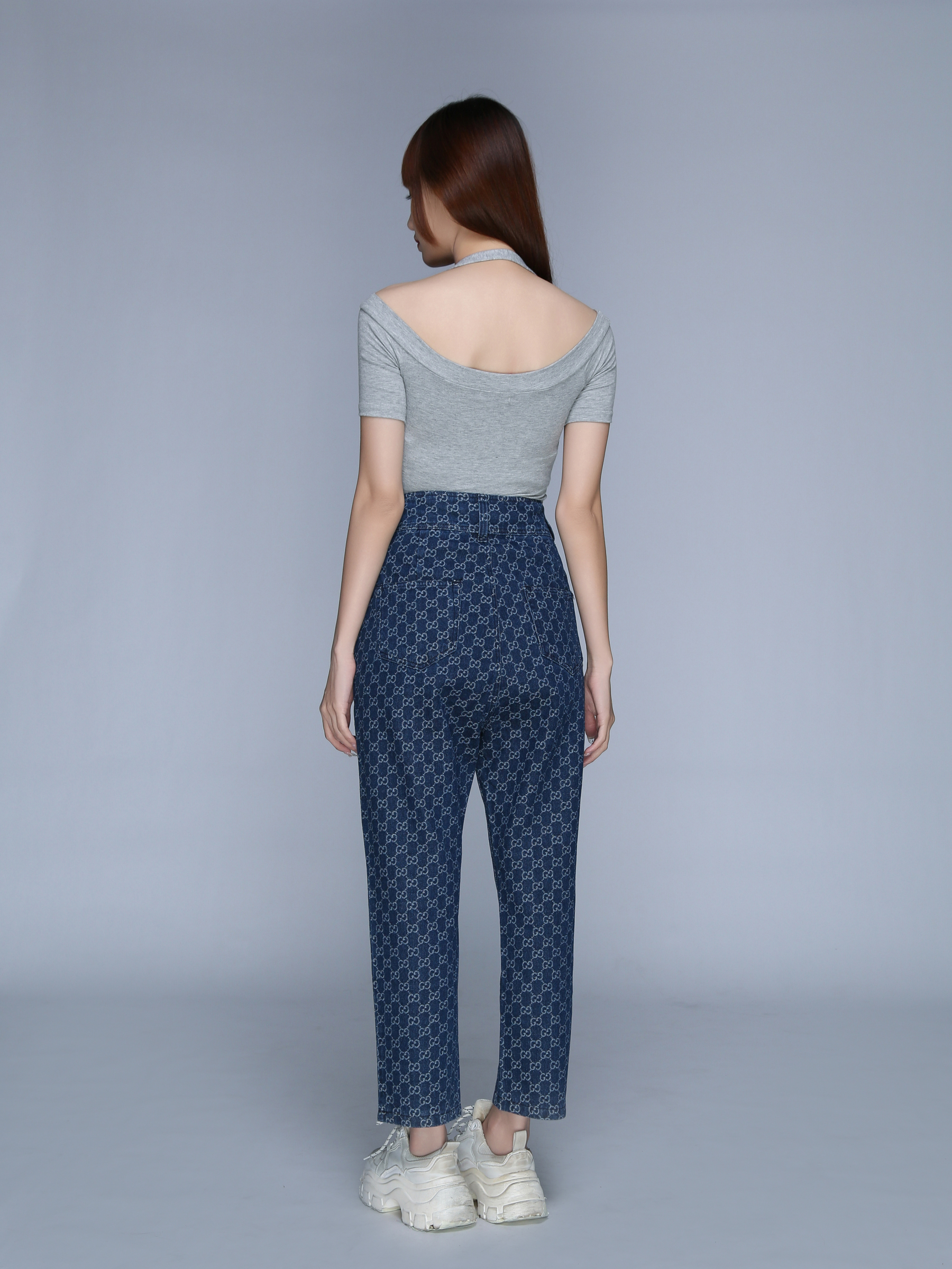High Waist Front Two Button Long Pants 22844