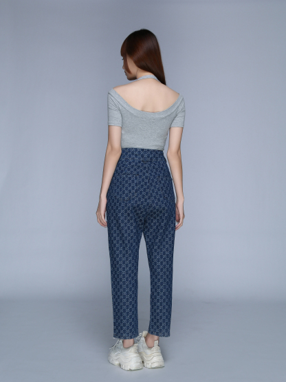 High Waist Front Two Button Long Pants 22844