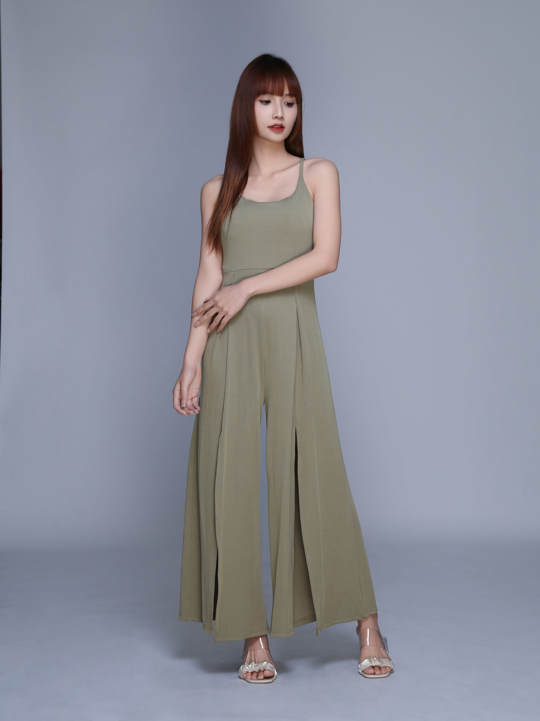 Slit Plain Jumpsuit 22832