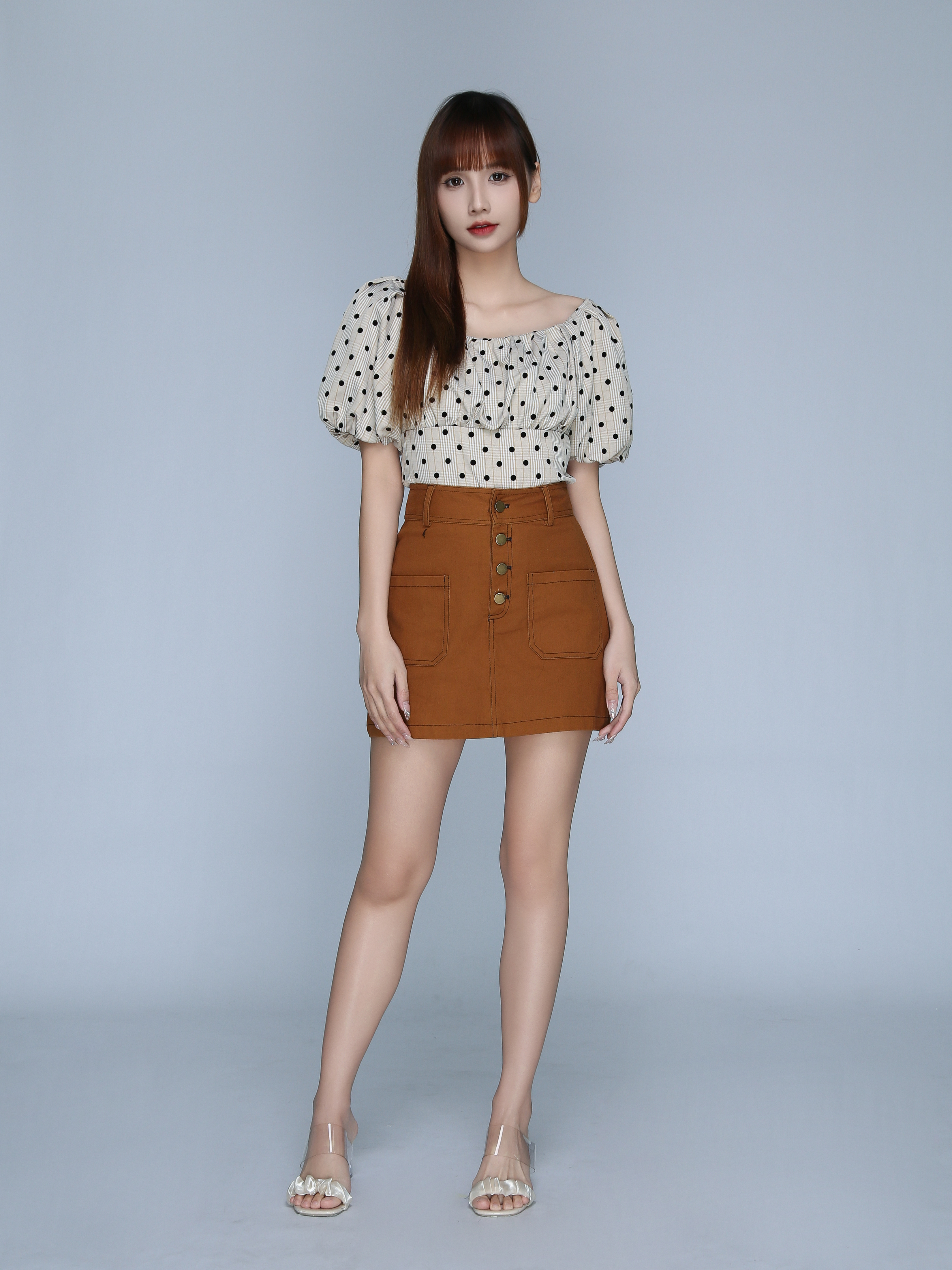 Off Shoulder Polka Dot Top 22834