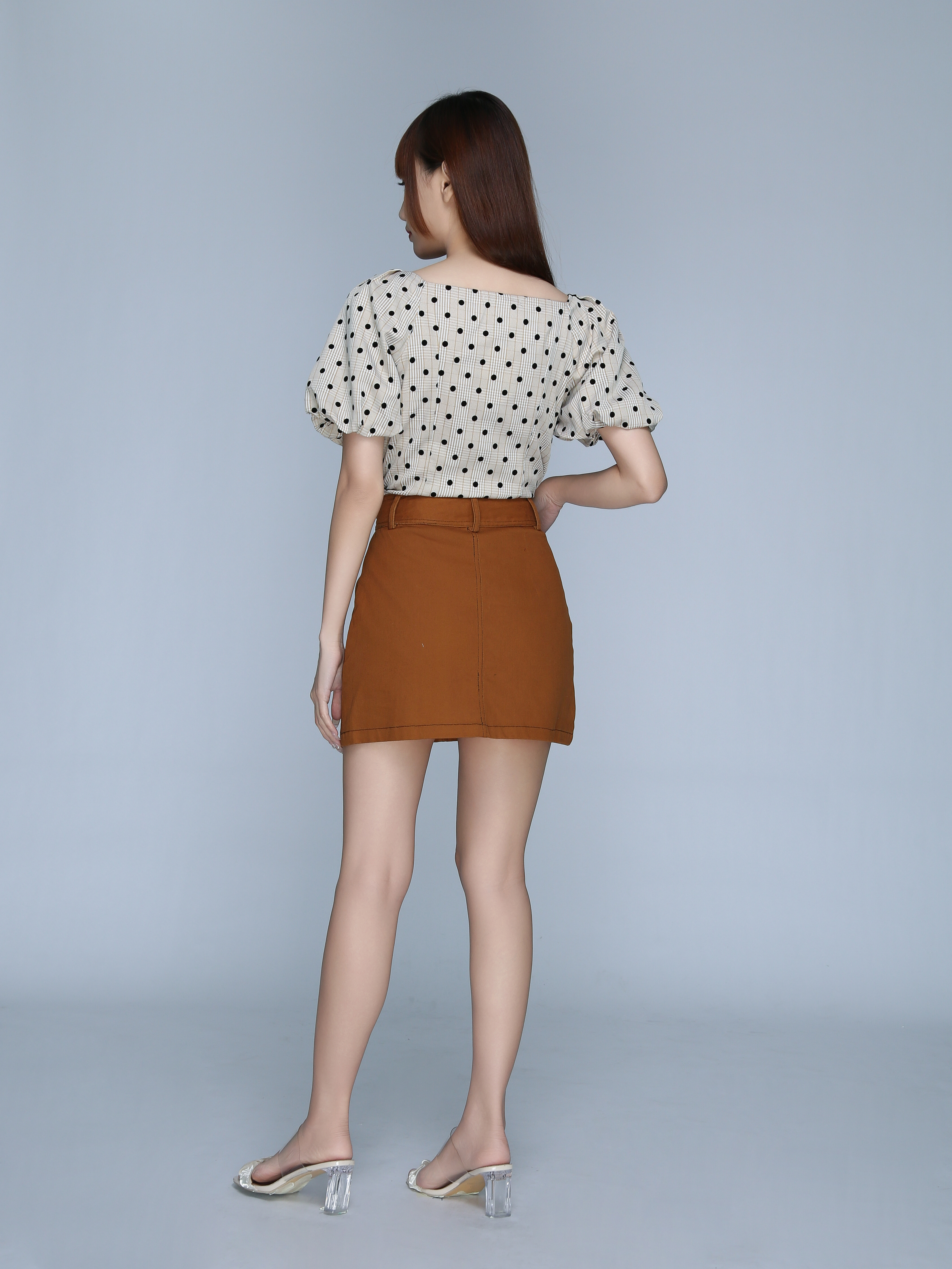 Front Pocket Four Button Skirt Pants 22748