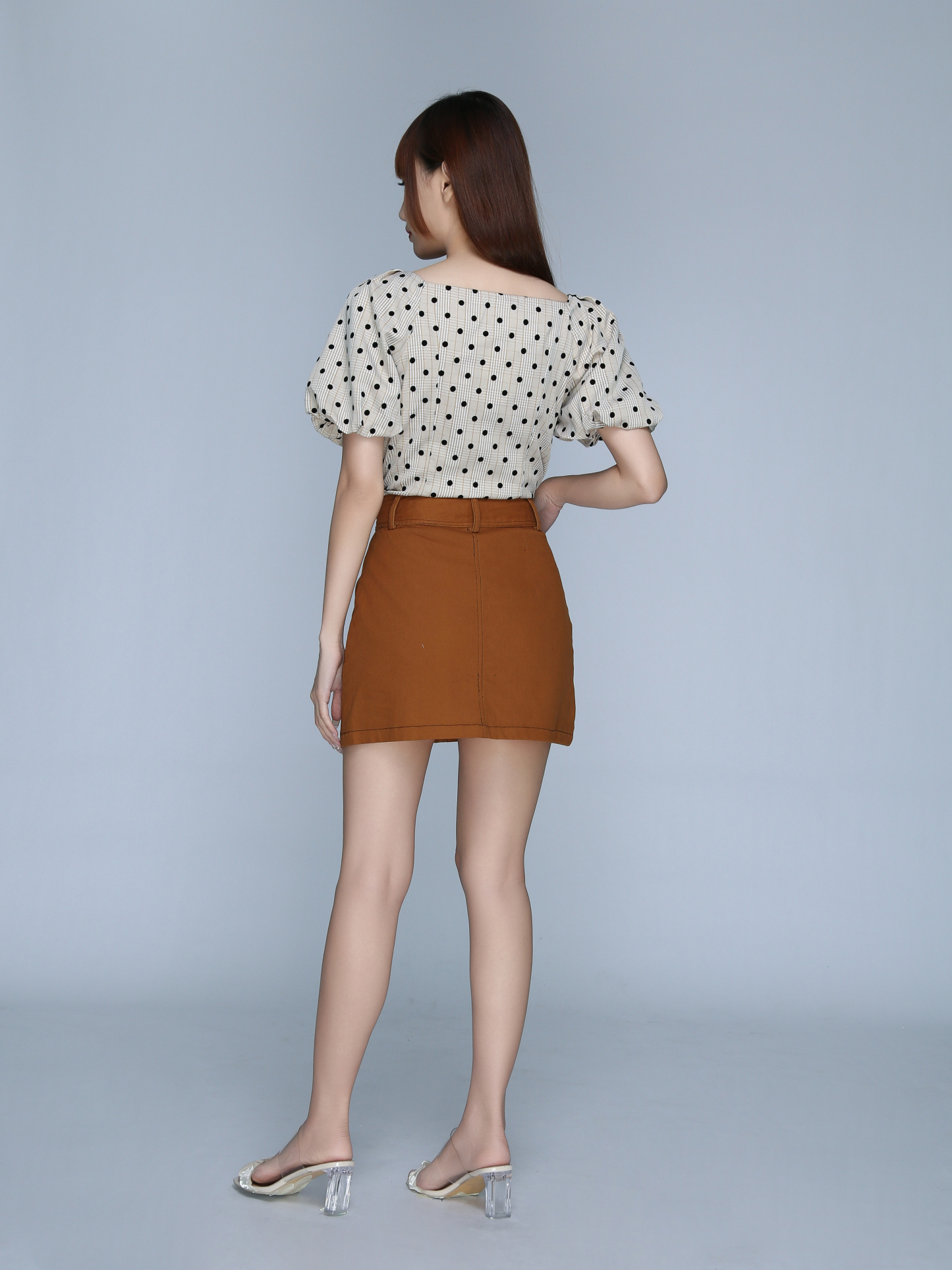 Front Pocket Four Button Skirt Pants 22748