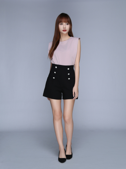 Round Neck Sleeveless Top 22849