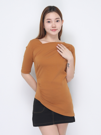 Ruched Short Sleeve Top 22853