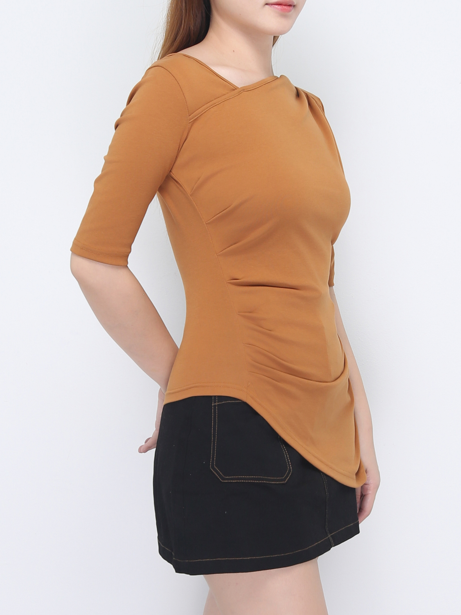 Ruched Short Sleeve Top 22853