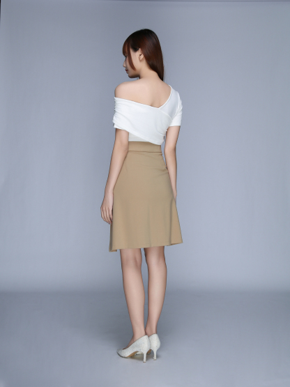 A Line Fake Button Skirt 22859