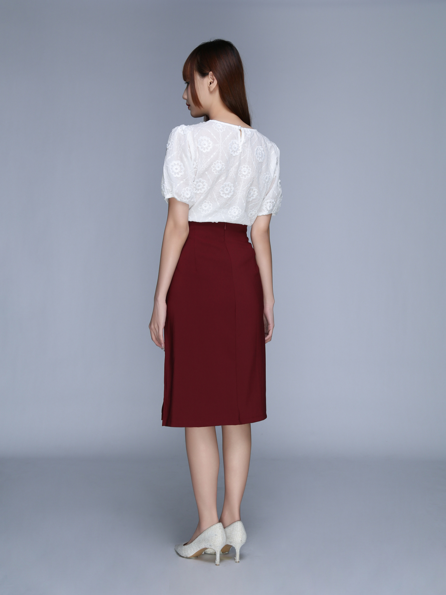 High Waist Decorative Belt With Split Skirt 23030