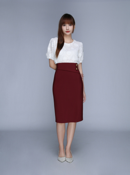 High Waist Decorative Belt With Split Skirt 23030